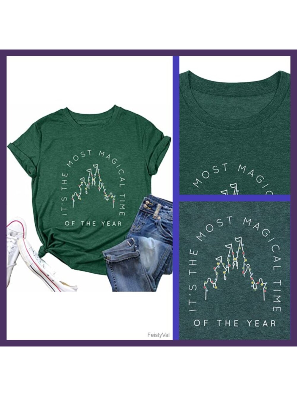 Christmas Graphic Tee Short Sleeve Crew Neck Holiday T-Shirt